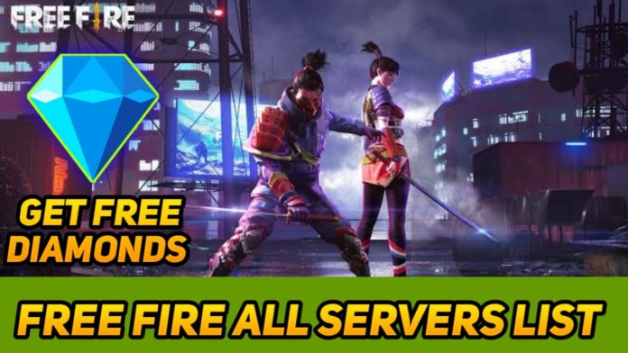 free fire server list