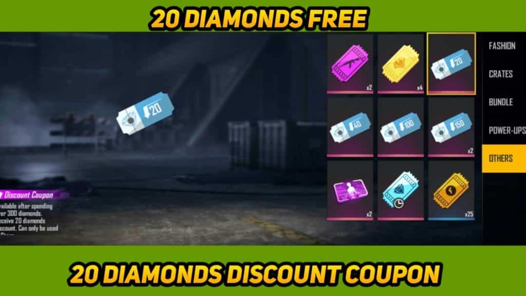 How to use 20 diamonds discount Coupon