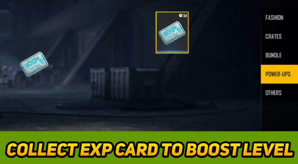 Use EXP card to Increase Free fire level