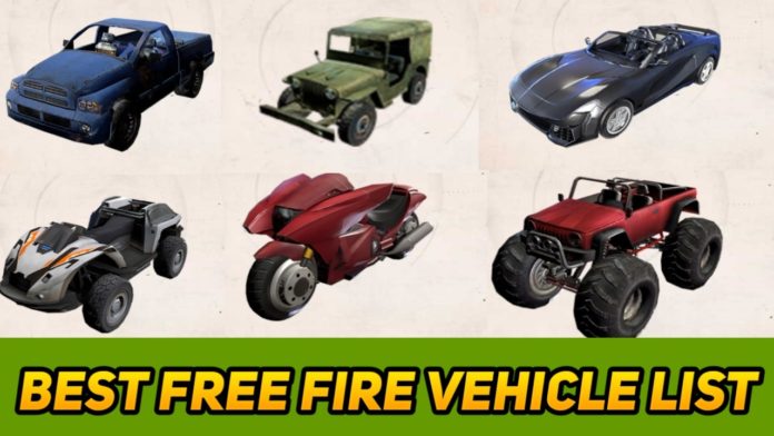 Which is the best Vehicle In free fire, Free fire all Vehicle list