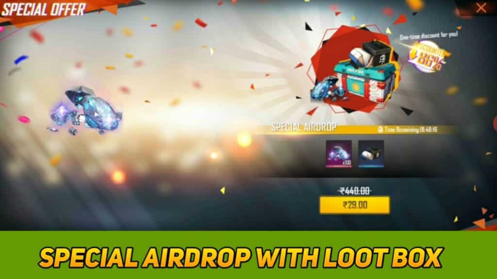 how to get special airdrop with Loot Box, special airdrop with Loot Box, special airdrop with bag skin , how to get special airdrop with parachute skin, how to get 299 diamonds special airdrop