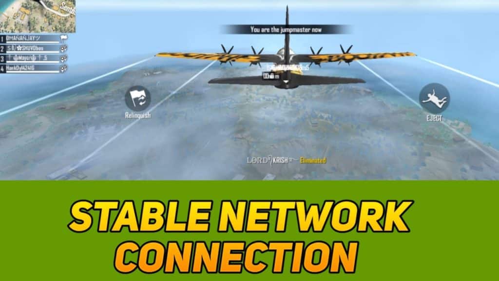 how to become Jumpmaster in free fire using stable network connection
