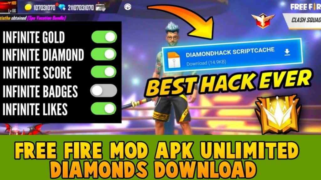 Free fire Mod APK Unlimited Diamonds Download