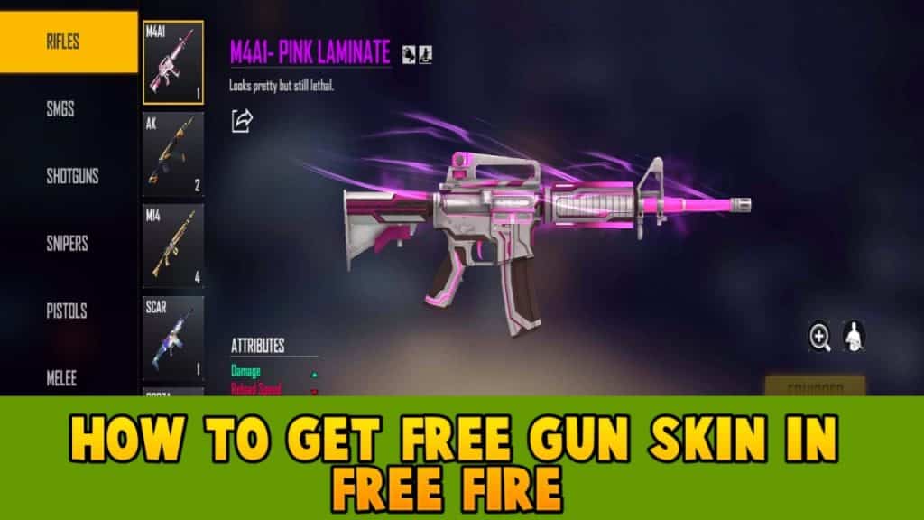 How to get free gun skin in free fire