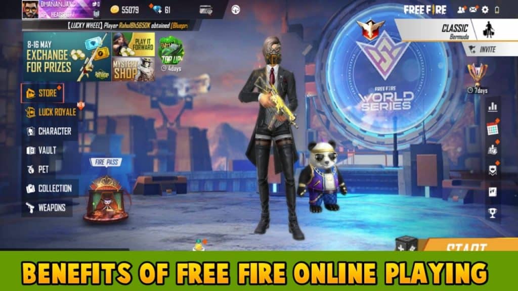 Benefits of free fire online playing