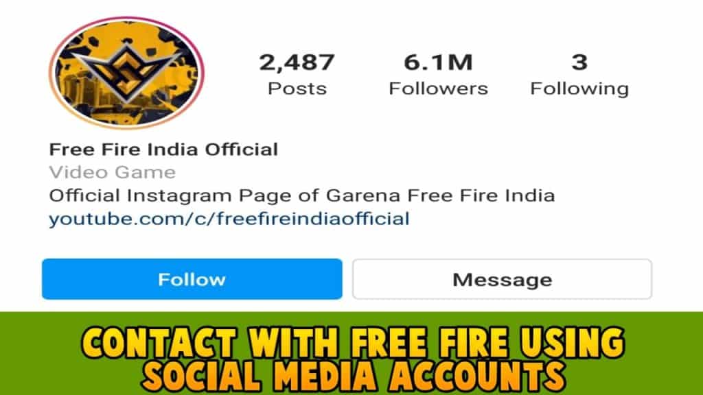 Contact with free fire using social media accounts
