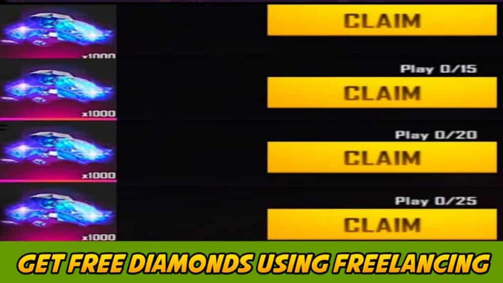 Get free diamonds using freelancing