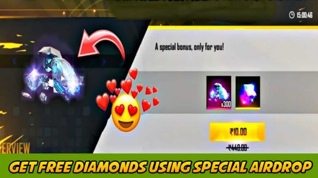 Get free diamonds using special airdrop