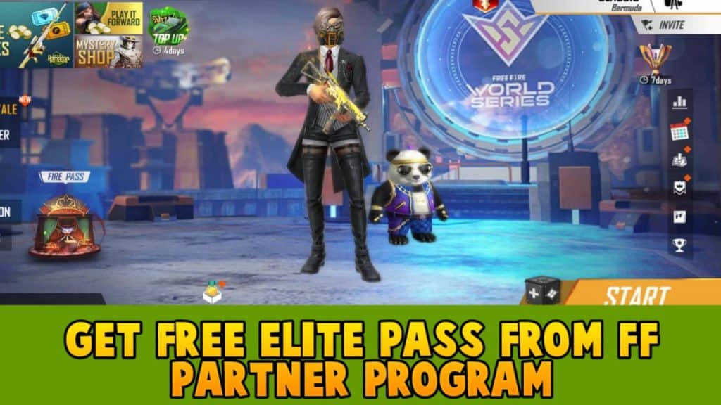 Get free elite pass from FF partner program