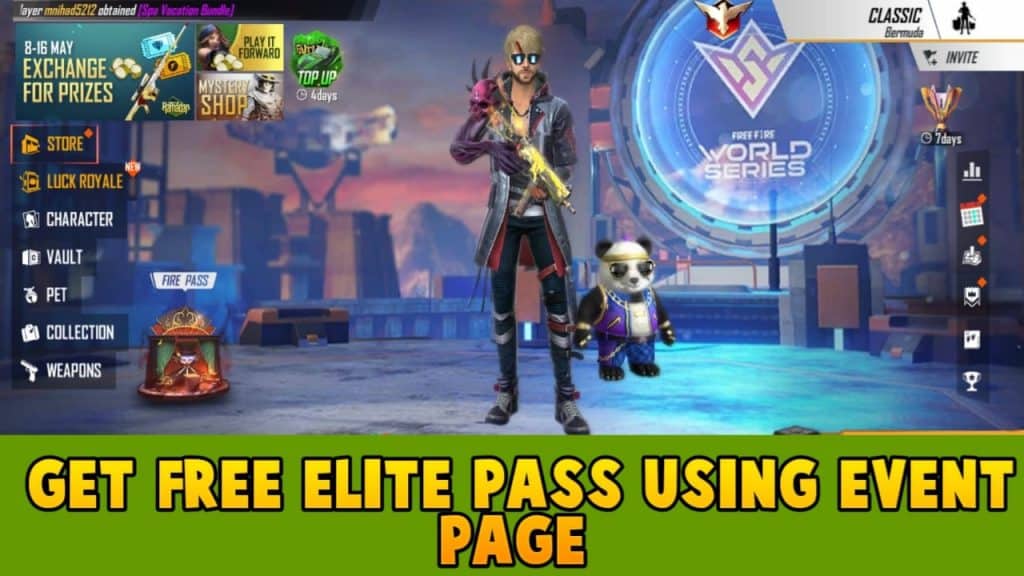 Get free elite pass from event page