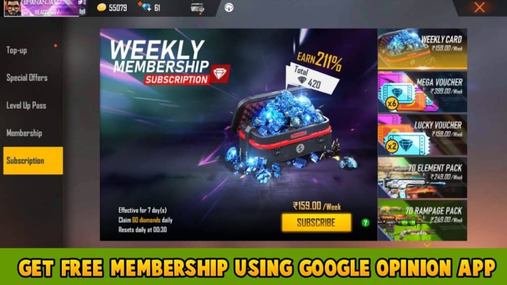 Get free membership Using Google opinion app