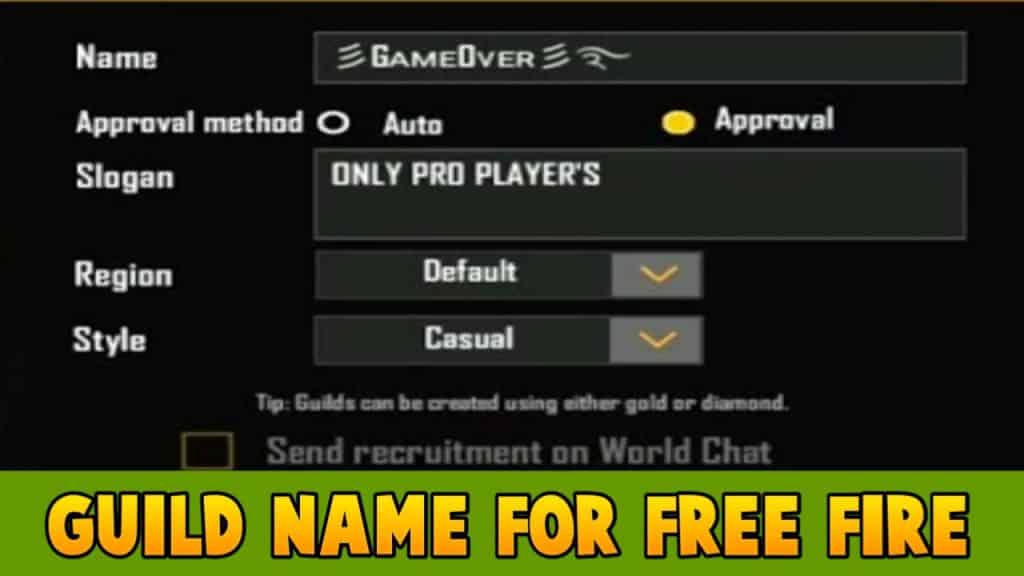 Guild name for free fire