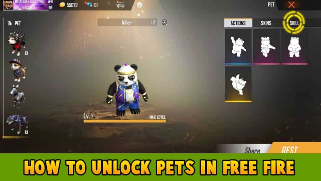 How to unlock pets in free fire