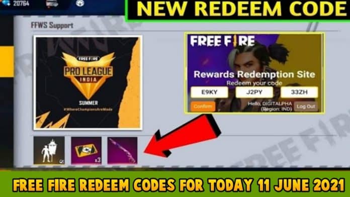 Free Fire Redeem codes For Today 11 June 2021