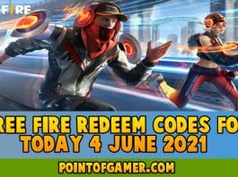 Free Fire Redeem codes For Today 4 June 2021