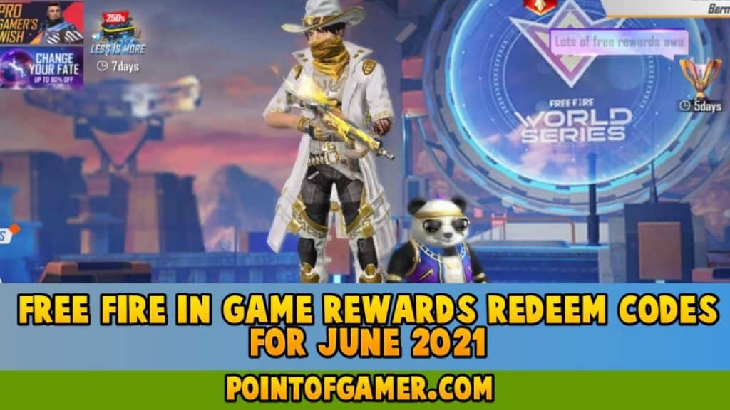 Free fire In-game rewards redeem codes for June 2021