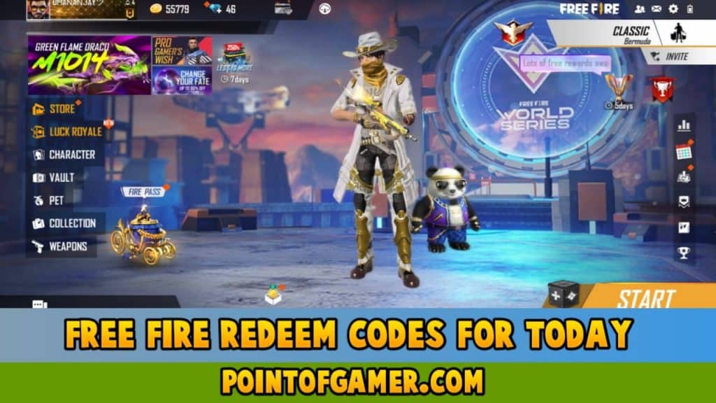 Free fire redeem code for today
