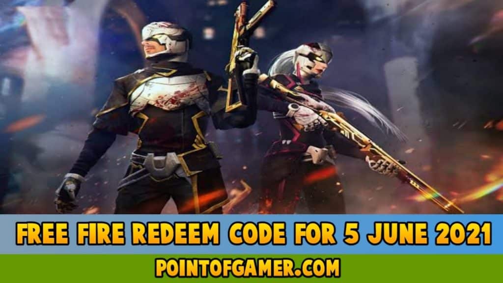 Free fire redeem codes for 5 June 2021