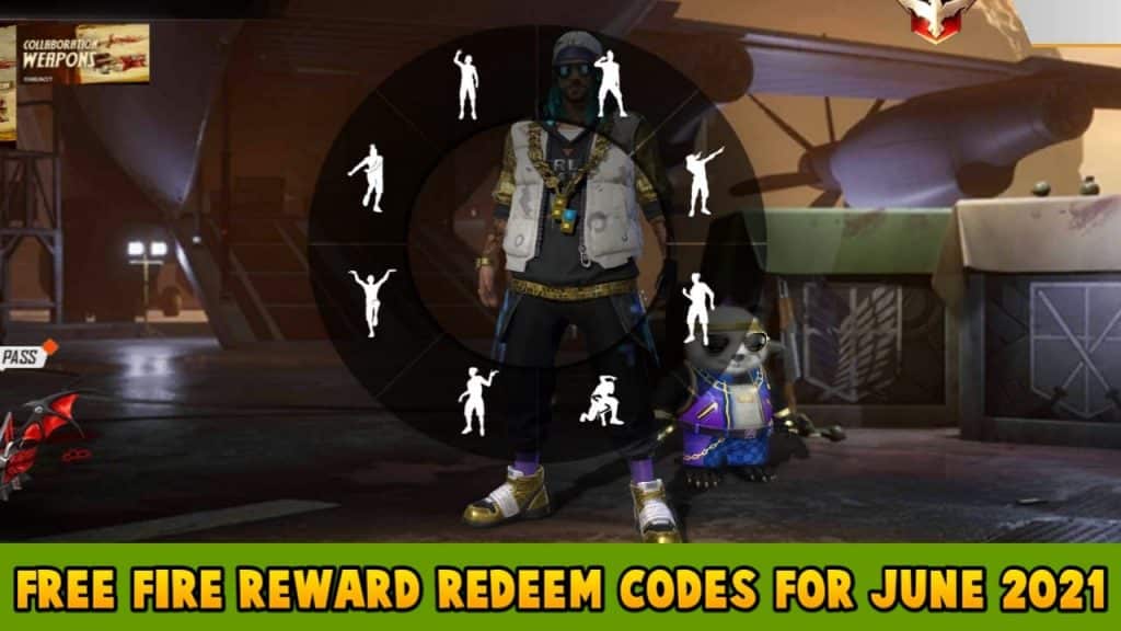 Free fire rewards redeem codes for June 2021
