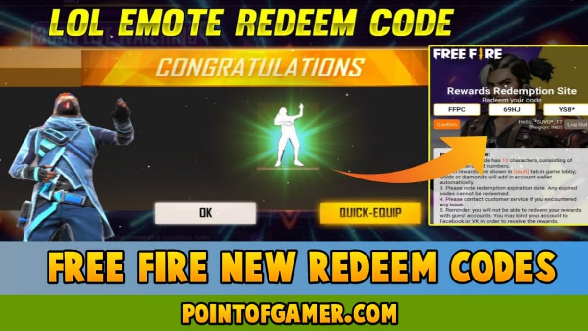 Garena Free Fire Redeem Code For 3 June 2021: How To Get Characters, Guns  Skins, And Diamonds For Free - POINTOFGAMER