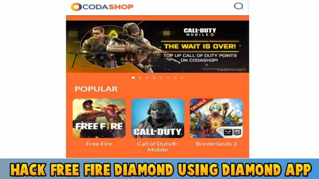 Hack free fire diamonds using Double diamonds top-up websites