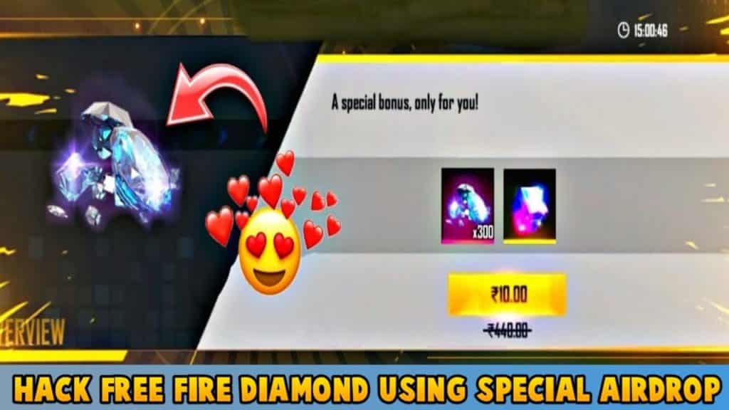 Hack free fire diamonds using Special Airdrop