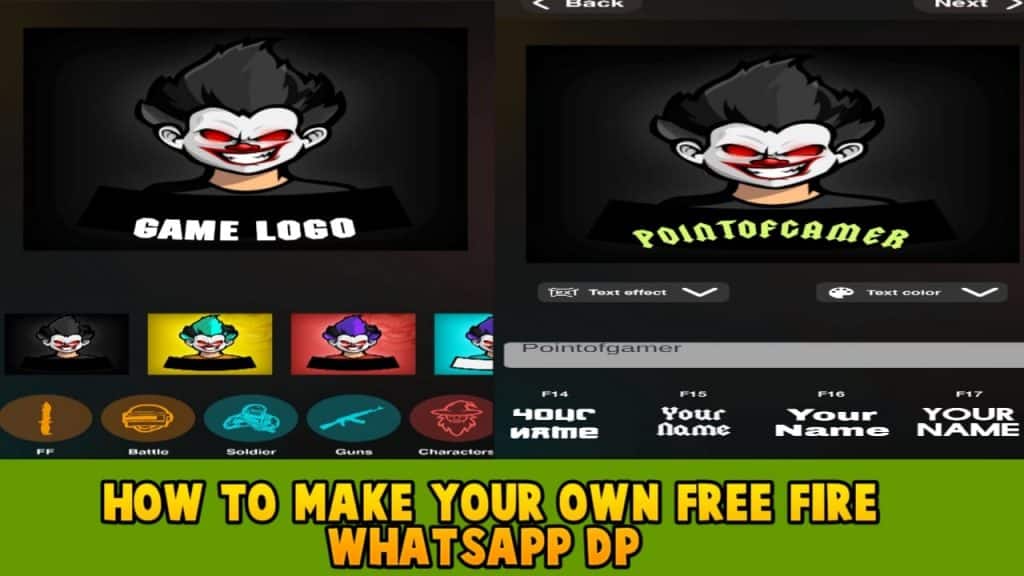How to make your own free fire Whatsapp DP