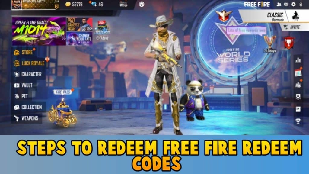 Steps to redeem Free fire redeem codes