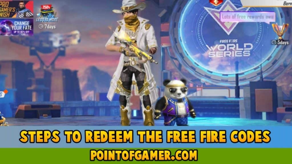 Steps to redeem the Free fire redeem codes