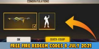 Free Fire Redeem codes 8 July 2021