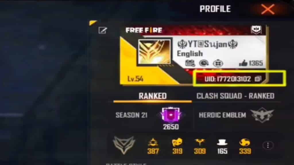 How to get any players ID in Free fire
