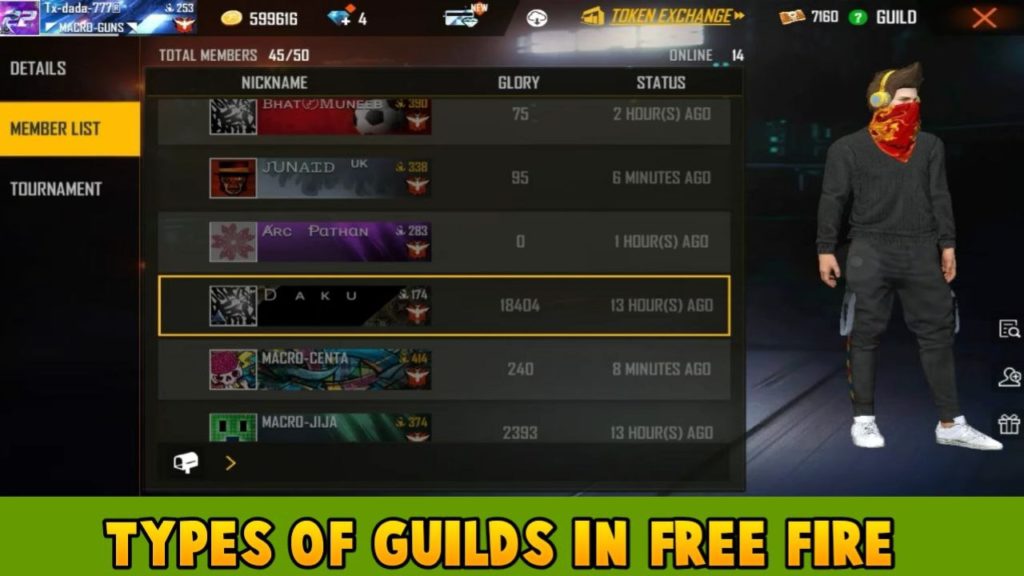 Types of Guilds in free fire 