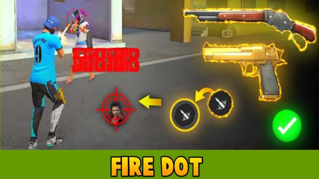 Fire dot trick for one tab headshot free fire