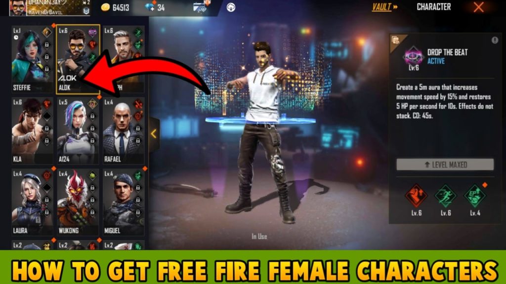 How to get free fire female characters for absolutely free