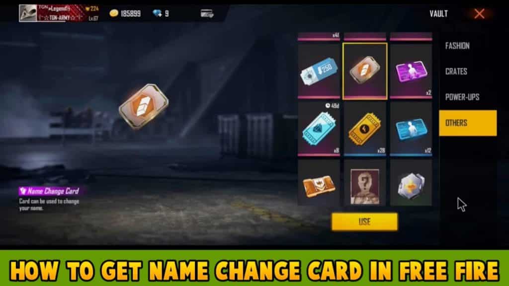How to get name change card in free fire
