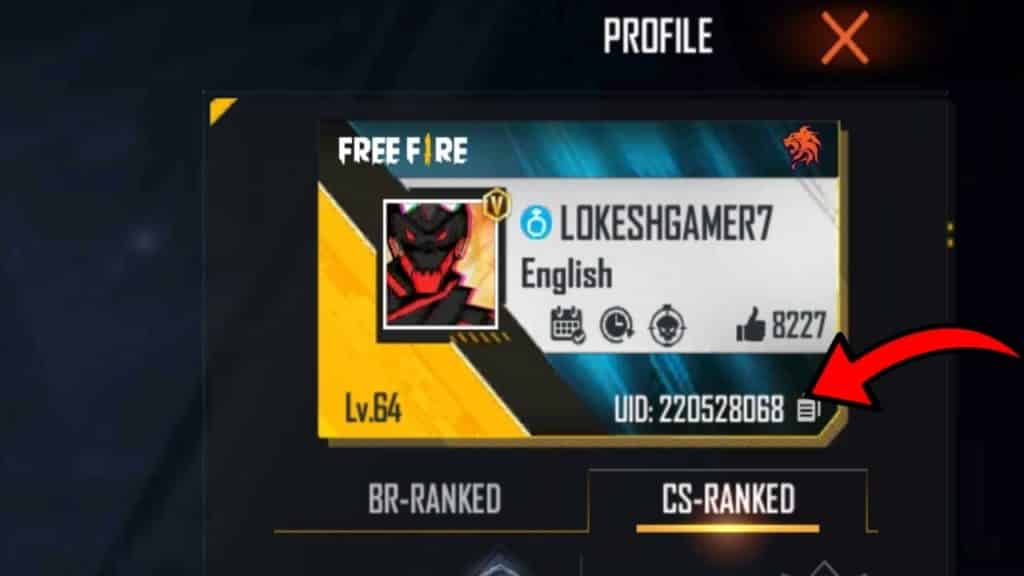 LOKESH GAMER FREE FIRE ID DETAILS