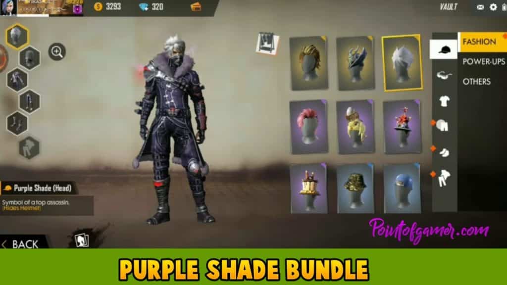 Free fire rare purple shade bundle
