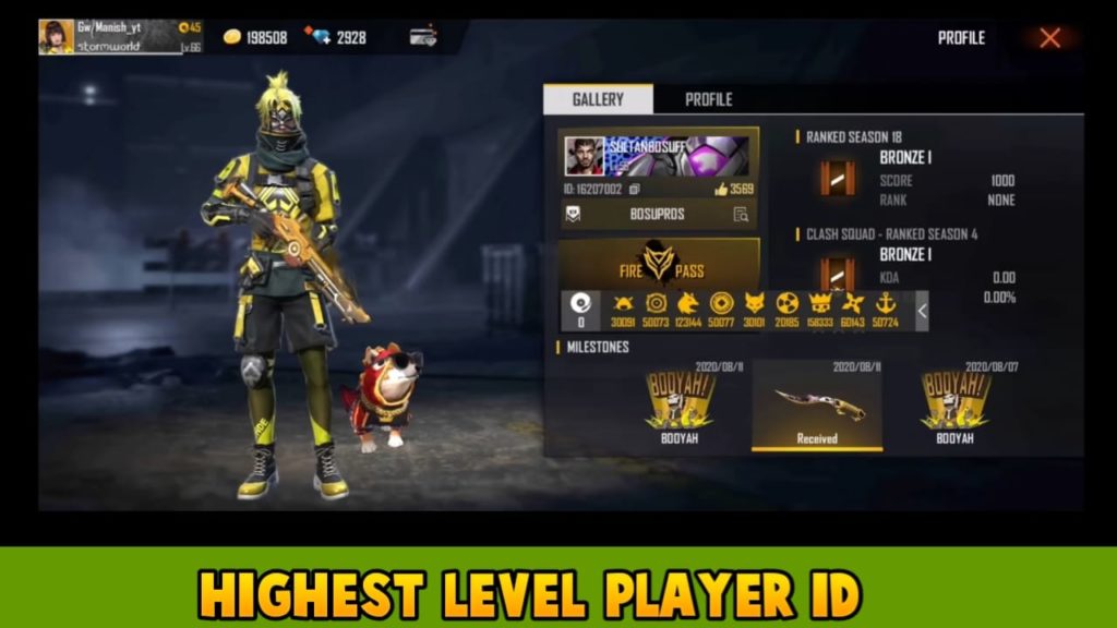 Highest level player ID
