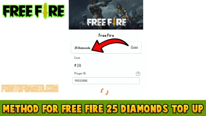 Method For Free Fire 25 Diamonds Top Up