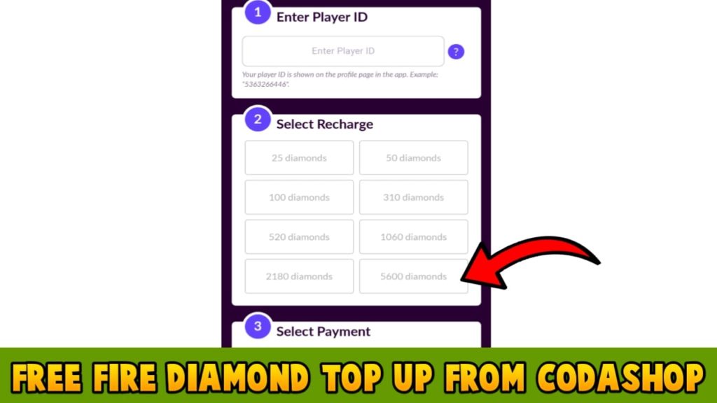Free Fire Diamond Top Up from Codashop
