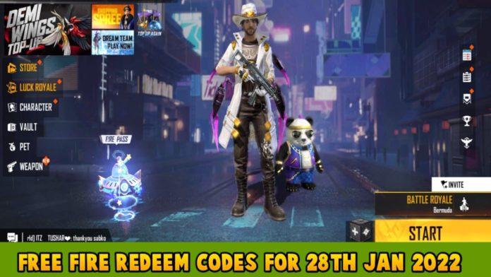 Free Fire Redeem Codes For 28th Jan 2022Free Fire Redeem Codes For 28th Jan 2022