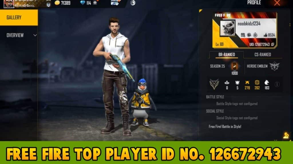 Free fire top player Id 126672943