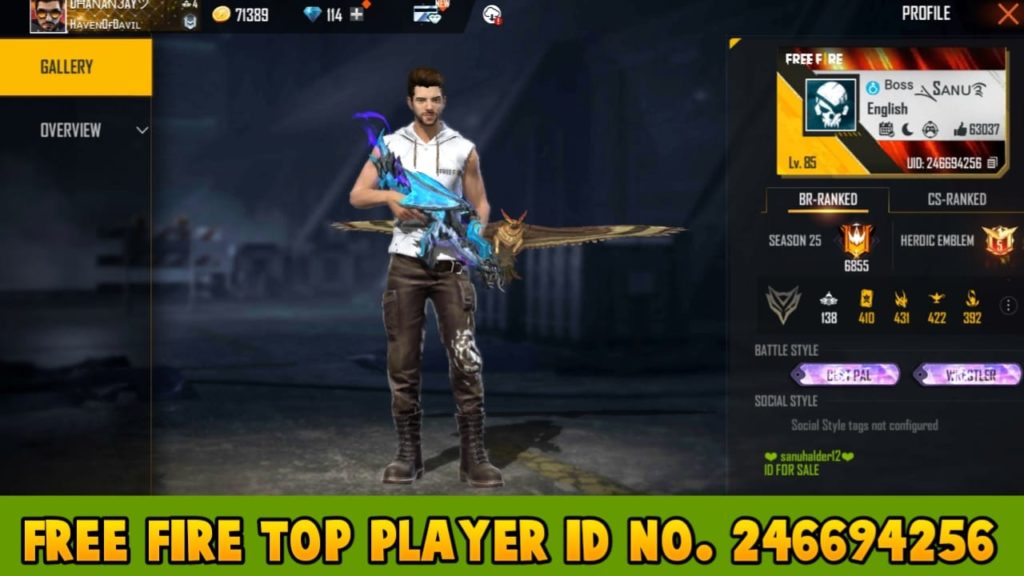 Free fire top player Id 246694256