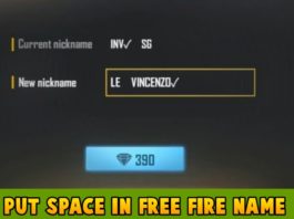 How To Put Space In Free Fire Name