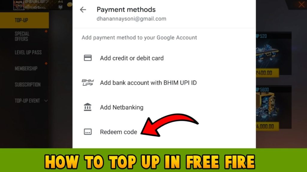 How To Top Up In Free Fire