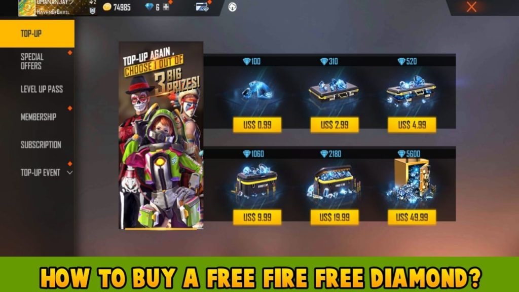 How To Buy a Free Fire Free Diamond