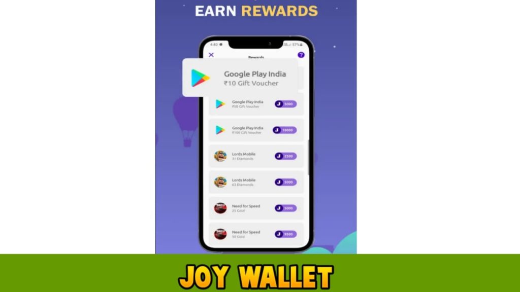 Joy Wallet free fire diamond earning application