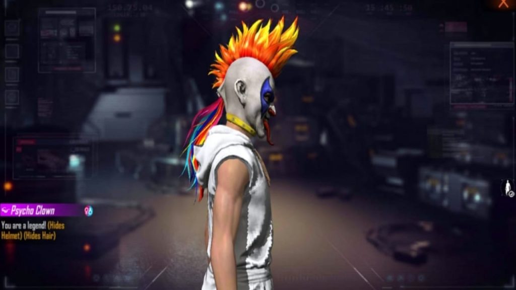 Overview of facepaint and hairstyle Psycho clown