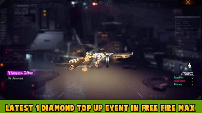 How To Top Up 1 Diamonds And Get Goldrim Tribute Thompson For Free Free Fire Max Latest Top-Up Event