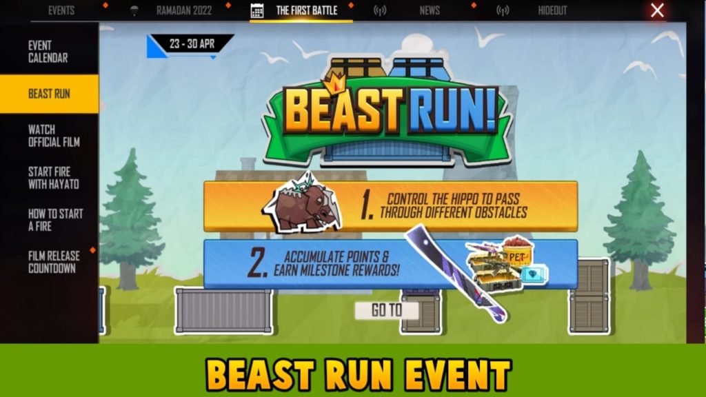 Latest Beast Run Event In Free Fire